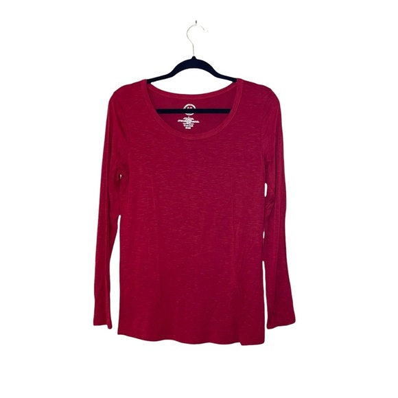 Maurices 24/7 Red Basic Crew Neck Long Sleeve Tee Small Women’s - Picture 1 of 10